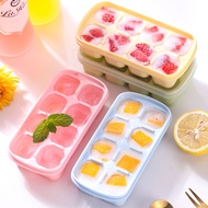 Simple Ice Tray, Household Ice Box with Lid, Soft Bottom Small Ice Cube Box, Frozen Ice Eight-compartment Fruit Box Storage Box