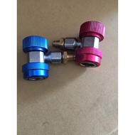 Air cond adapter for R134a manifold gas connectors r134a Adjustable AIRCOND Connector Joint SET TOOL RED + BLUE