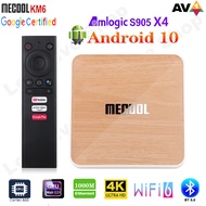 2021 Mecool KM6 Android 10.0 TV Box Amlogic S905X4 Quad Core Cortex A55 Deluxe Wifi 6 Bluetooth 5.0 AV1 Google Certified 4G 32G 64G 1000M Smart Media Player for Netflix Support Google Voice Assistant