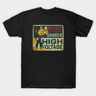 Vintage RETRO STYLE T-Shirt-Ddy kilowatt HIGH VOLTAGE Authentic Cotton 1 Black Short Sleeves
