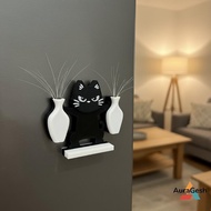 [AuraGesh] Mini Cat Whisker Collector Magnet Double Vase Design Cute Magnetic Vase for Fridge Refrig