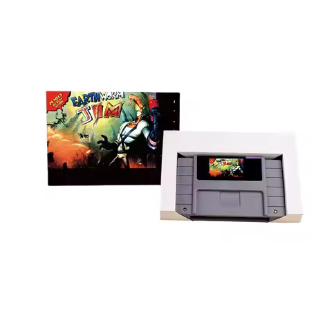 Earthworm Jim Action game Card for SNES EUR PAL USA NTSC 16bit Game Consoles with Retail Box Video G