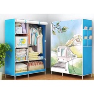2-Column Wardrobe PORTABLE CLOTH CLOTHES WARDROBE MOTIF / PORTABLE CLOTH CLOTHES WARDROBE / Clothes 