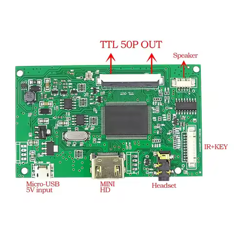 New!!Driver Board LCD Screen -Compatible 5V For 800X 480 TTL 50Pin Innolux AT070TN90 AT090TN10 AT070