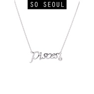 SO SEOUL Horoscope Zodiac Sign Constellation Diamond Simulant Cubic Zircon Fixed Necklace-Pisces