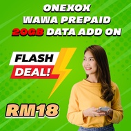 [ Must Buy ] ONEXOX WAWA PREPAID ADD ON DATA 20GB High Speed Internet Unlimited Hotspot