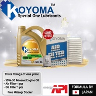 PERODUA MYVI / PERODUA VIVA 1.0 AIR FILTER + OIL FILTER + KOYOMA 10W30 (3 LITER) MINERAL ENGINE OIL