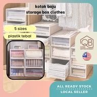 Wardrobe Organizer Home Stackable Clothes Organization Cloth Kotak Simpan Barang Laci Almari Baju 衣橱