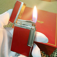 Bật Lửa Dupont Sơn Đỏ Trơn D61 Dùng Gas Đá Cao Cấp Hộp quẹt khắc chữ Dupont Thiết Kế Độc Đáo Tinh T