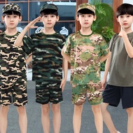 Summer Fancy Kids child Army Soldier Cosplay Costumes Military Uniform Boy Girl Camouflage Combat Training Clothes