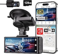 REDTIGER SATRVIS 2 4K Car Dashcam, 3.18 Inch Touch Screen, 128GB Memory Card, GPS, WiFi 5.8G, Voice 
