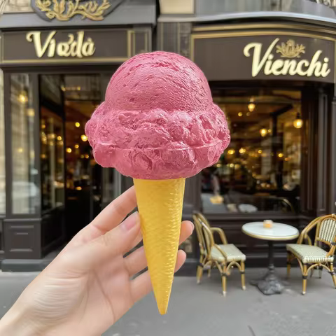 Hang Ice Cream Mushroom Shape Model Window Lifelike Cone Big Faux Decoration Soft PU Display Wall Ve