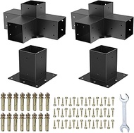 Woodworks Pergola Brackets - Modular Modern Outdoor Pergola Hardware Kit - DIY Elevated Wood Stand -
