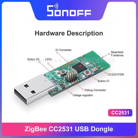 Sonoff Zigbee CC2531 USB Dongle Module Bare Board Packet Protocol Analyzer USB Interface Dongle Supp
