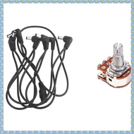 (WPSJ) 6 Ways Electrode Daisy Chain Harness Cable Copper Wire with 1Pc MN500K Dual Blend Balance Pot