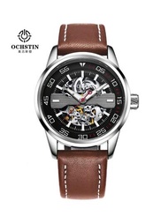 Ochstin新款2024時尚空心自動機械男士防水手錶,休閒風格