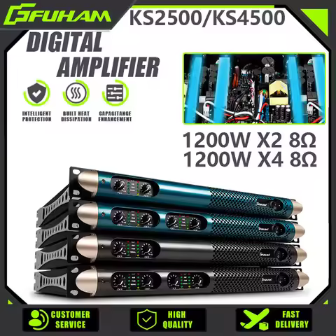 FUHAM KS2500 Professional Digital Power Amplifier 4x1200w 8 Ohm 4 Channel DJ Subwoofer Amplifier Spe