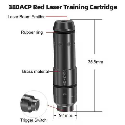 380ACP Red Dot Laser Training Cartridge Dry Fire Tactical Bullet Trainer for Pistol Marksmanship