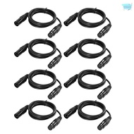 1M/3.3ft XLR Cable DMX Stage Light Cable 3-Pin XLR Male to Female Plug Black PVC Jack for Moving Head Light Spotlight Par Light Microphone Mixer, 8-Pack