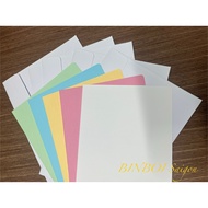 Set of 5 A5 ENVELOPES with double corner cards for writing letters, handmade cards