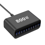 800W Gan Charger 8C2A USB C Charger Portable 10-Port USB C Charging Station Desktop Charger for Mobi