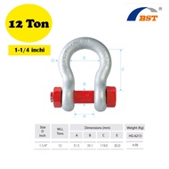 BST Bold & Nut Shackle 12 Ton - 1-1/4" HG6213 hg 6213