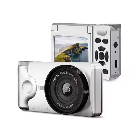 A66 Digital Camera for Teens Vibes Retro Photo Device 4K Video Recording 2000mAh Flip Screen 18X Zoo