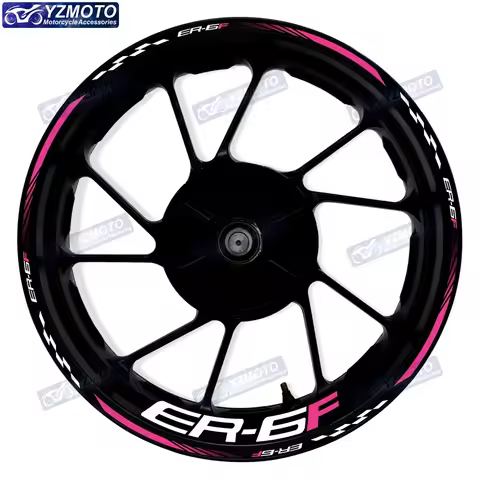 For Kawasaki ER-6F ER6F Motorcycle Front And Rear 17 Inch Wheel Hub Sticker Decal Waterproof Reflect