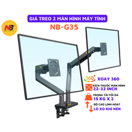 Arm 2 màn hình máy tính NB G35 giá treo 2 màn hình máy tính NB G35 22-32 inch xoay 360 độ tải trọng