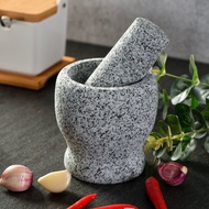 Boutique Sesame White Granite Stone Mortar Home Use and Commercial Use Garlic Press Gallipot Manual Grinding Device/Mortar and pestle stone pounder / Lesung Batu / Granite Stone pound grinder