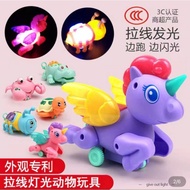 Ready Stock Unicorn Pull Toy With Light Colourful Toy Gift For kids LY2226-A5
