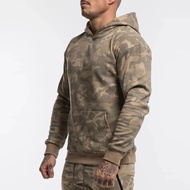 ใหม่ Muscle Brothers Camouflage Hoodie ผู้ชายแนวโน้มฟิตเนสฤดูใบไม้ผลิฤดูใบไม้ร่วง Casual กีฬาเสื้อกั