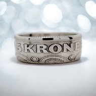 丹麥硬幣戒指 5 克朗 1990-2016 男士硬幣戒指 女士硬幣戒指