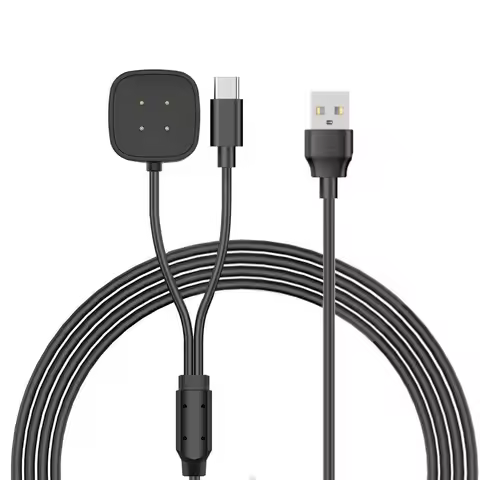 Fitbit Versa 4 Sense 2 Replacement Charger 2 in1 USB Type C Charging Cable