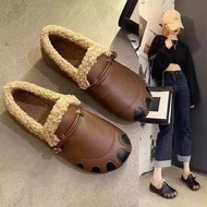 Rabbit Fur Warm Fur Shoes Women's Outer Wear Shoes Fleece Flat Sole