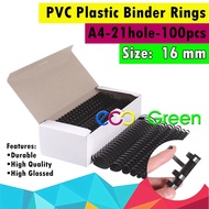 16mm A4 size 21 Hole Plastic Ring Binder for Book Binding 100pcs