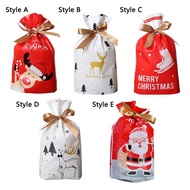 ❀DAPHNE 50Pcs Christmas Candy Bags Xmas Supplies Santa Claus Snowman Cookies Storage