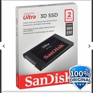HITAM Hardisk/memory SSD 2TB SDSSDH3-2T00 SanDisk Ultra 3D Black