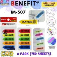 (750 SHETS) Index Tab SIGN HERE BENEFIT IM-507 Sticky Note Waterproof Signature Marker