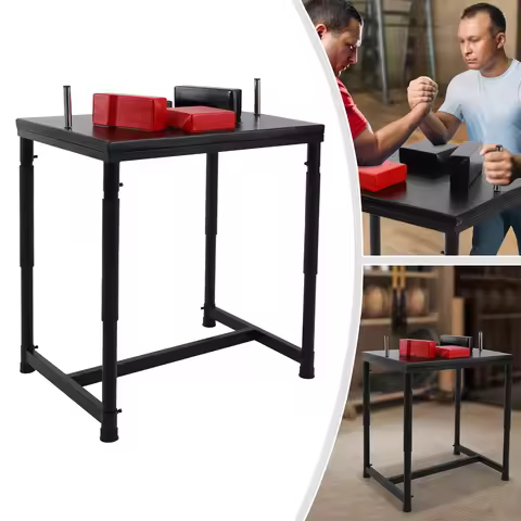 Standard Arm Wrestling Battle Table Professional Wrestling Equipment for Gyms Sports Arenas, Black&R