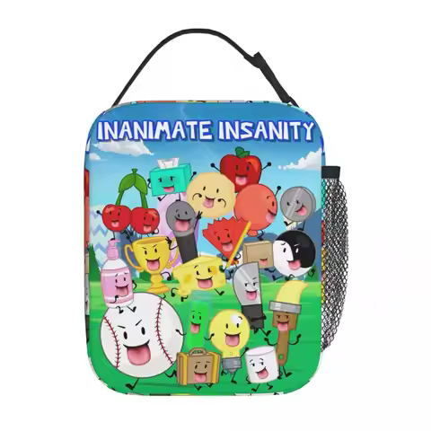 BFDI Inanimates Insanitys Insulated Lunch Bags Portable Battle for Dream Island Meal Container Therm