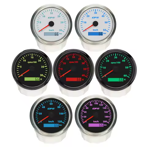 ELING Universal 85mm 0-60km/h 120KM/H Car GPS Speedometer + 4000RPM 0-6000RPM Tachometer with GPS An