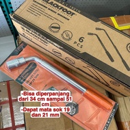 Wheel wrench 19 x 21 mm BLACKFOOT 53 cm telescopic wrench extension wrench pull socket wrench