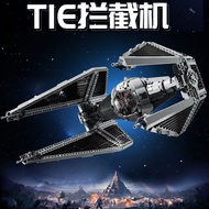 Compatible with Lego 75382 Star Wars Series TIE Interceptor Airplane Airplane Spaceship Building Blo