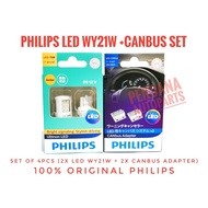 Philips Led Sein T20 WY21W Amber Package plus Canbus Set of 4pcs