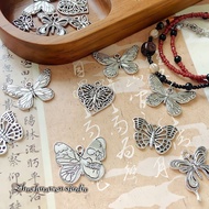 Retro Gothic Distressed Alloy Butterfly Pendant Ethnic Style diy Handmade Material Bracelet Necklace
