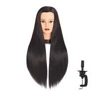 Headfix 26in-28in Long Hair Mannequin Head Stnthetic Fiber Hairdresser Practice Styling Training, Co