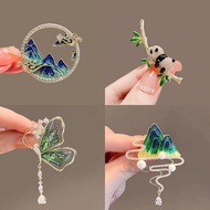 Chinese Style Qianlijiang Mountain Tu Landscape Flow Brooch Elegant Atmosphere Simple Corsage Suit F