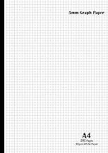 5mm Grid Notebook: 5 mm Squared Ruled and Margin Graphing/Design Pad, 200 Pages/100 Leaves, 90gsm White Paper | 0.5cm Quad Lined Double Sided Metric ... Maths &amp; Technical Drawing Notepad - Black
