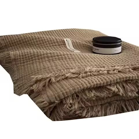 4 Layer Army Green Cotton Blanket Foldable Swaddle Blanket Breathable Cotton Infant for Bed Sofa Cov